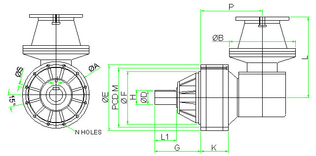 Planetary Gearbox - Hollow Input Shaft, Output-Male Shaft (Free) D